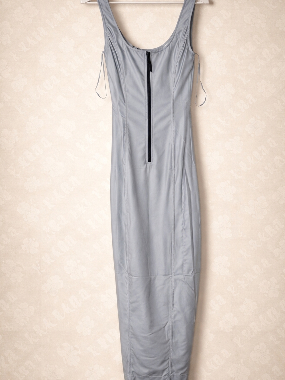 Fashion Nova Dana Sleeveless Reflective Maxi Dress Grey XS | Bodycon Night Out - Picture 2 of 5